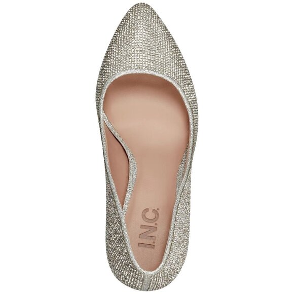 INC Womens Zitah Embellished Pointed Toe Pumps Silver Crystal 6.5 MSRP $89 - Picture 3 of 5